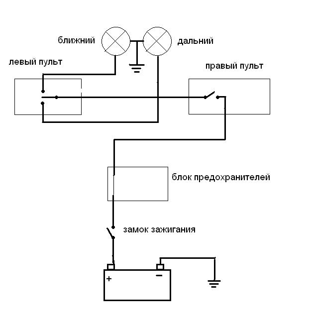 Схема подключения фары на мопеде